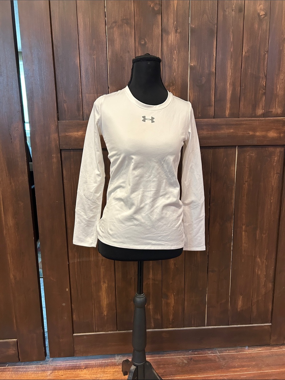 Under Armour White Long-Sleeve Performance Crew